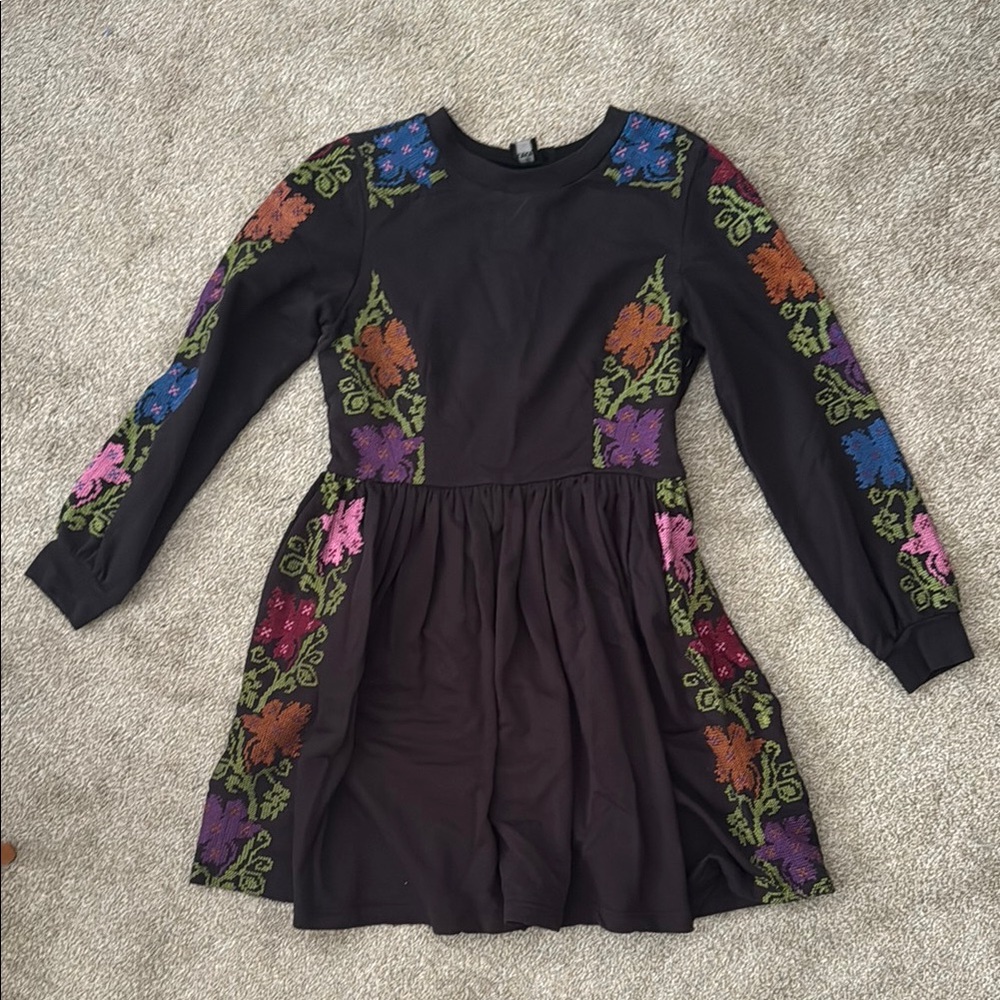 ASOS Embroidered Black Dress